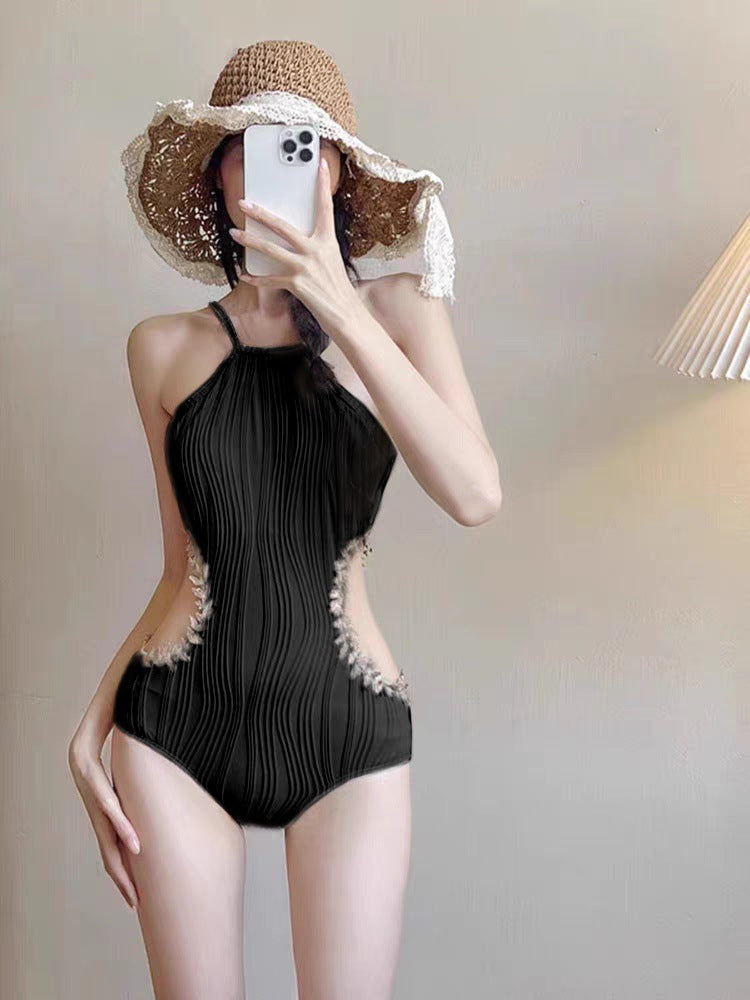 Wholesale One-piece backless spa resort French swimsuit